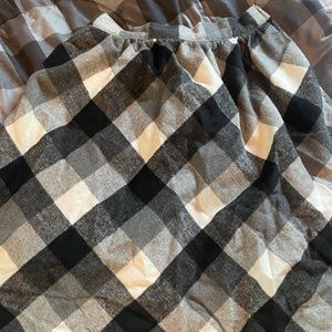 ModCloth Sunday Sojourn wool black and white plaid skirt